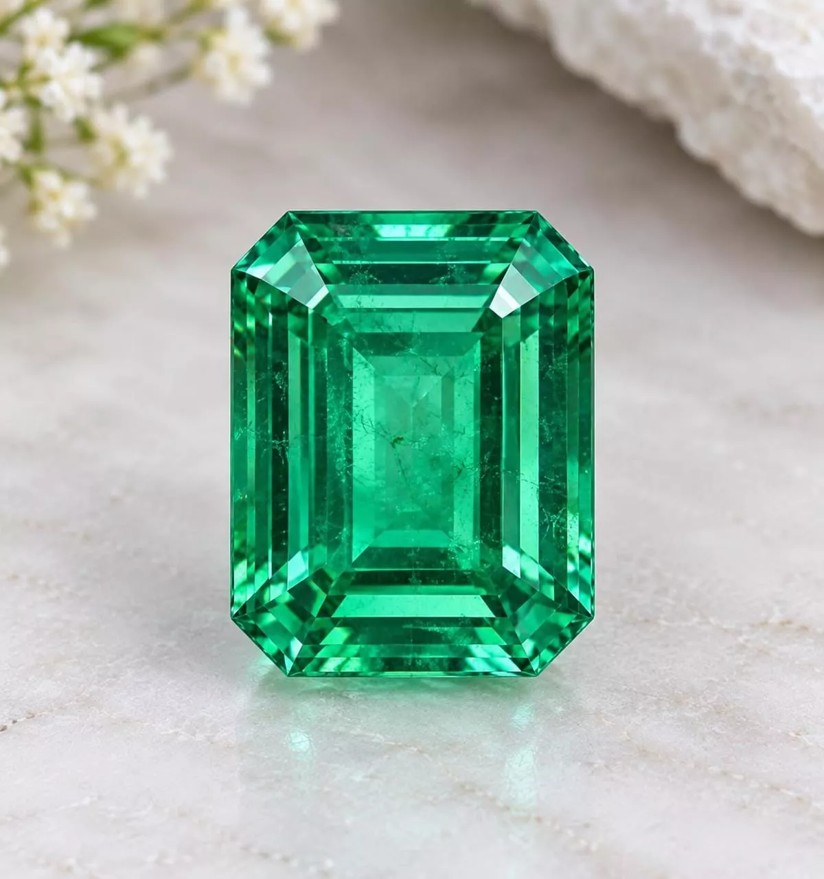 Green Cut Natural Emerald Beryl Gemstone